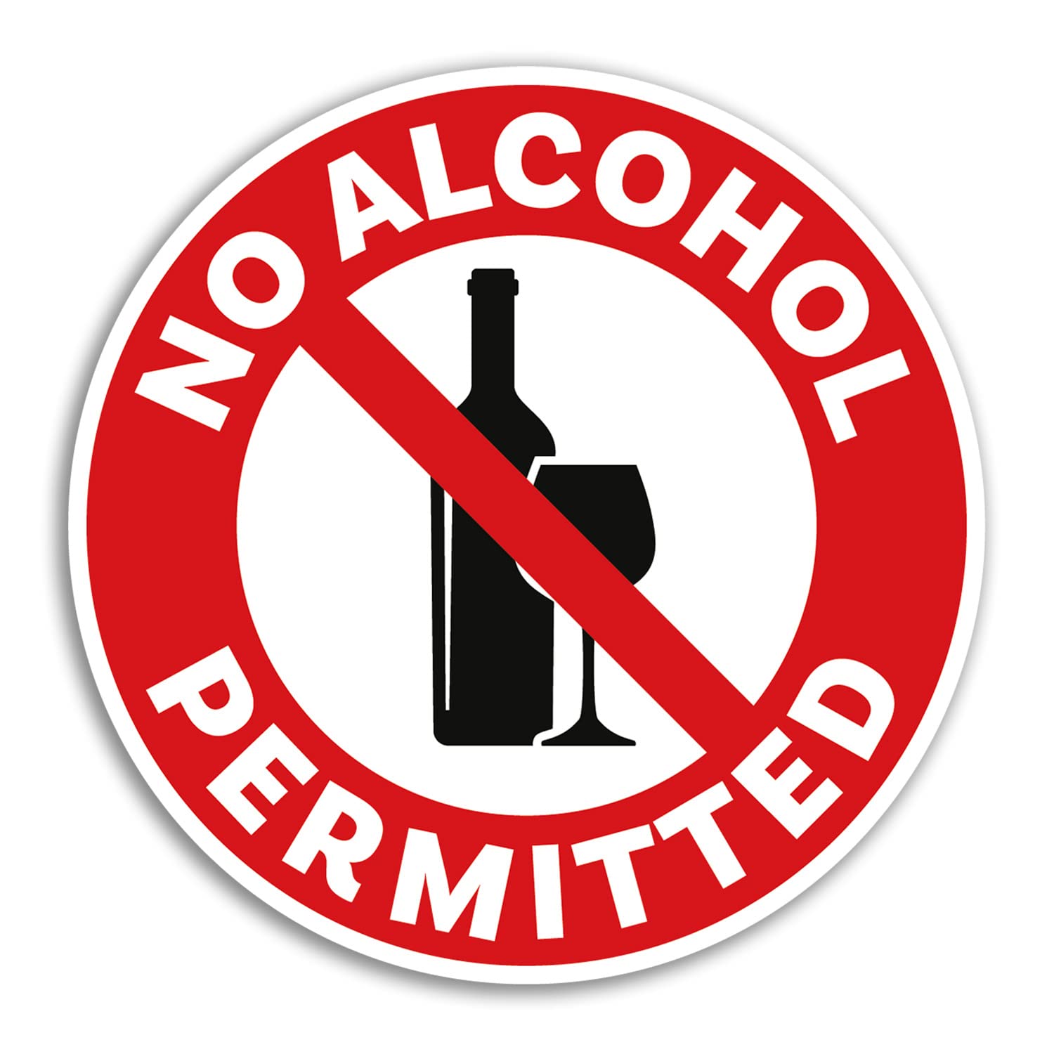 2 x 10cm No Alcohol Permitted Sign Vinyl Stickers - Warning Event Office Workplace Health & Safety Gift #78816