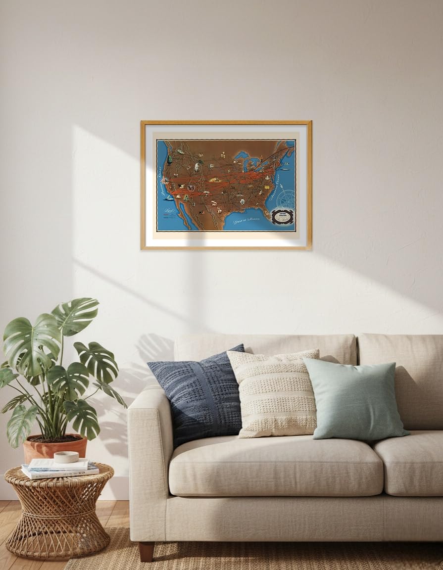 Amazon.com: United States Air Routes Map - United Airlines