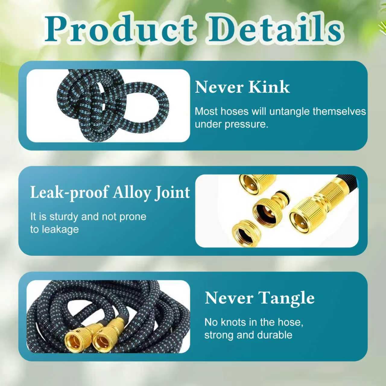 Tubo Acqua Giardino,Tubo Acqua Giardino Estensibile 15m /50ft,Estensibile da Giardino Flessibile Con 10 Modalità di Spruzzo,Tubo Irrigazione con Adattatore da 1/2" e 3/4 per Prato Lavaggio (30M)