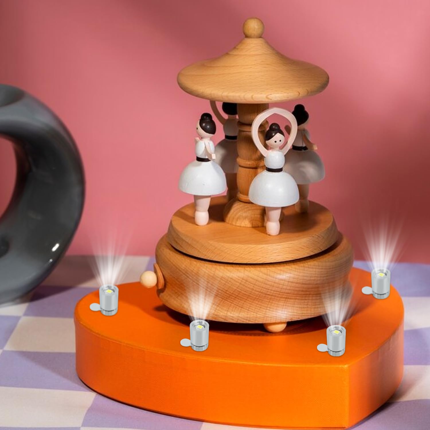 LATRAT 10 sztuk Mini białe diody LED, małe diody LED z bateriami, małe miniaturowe diody LED do dekoracji na przyjęcie urodzinowe do baru DIY domek dla lalek, białe światło