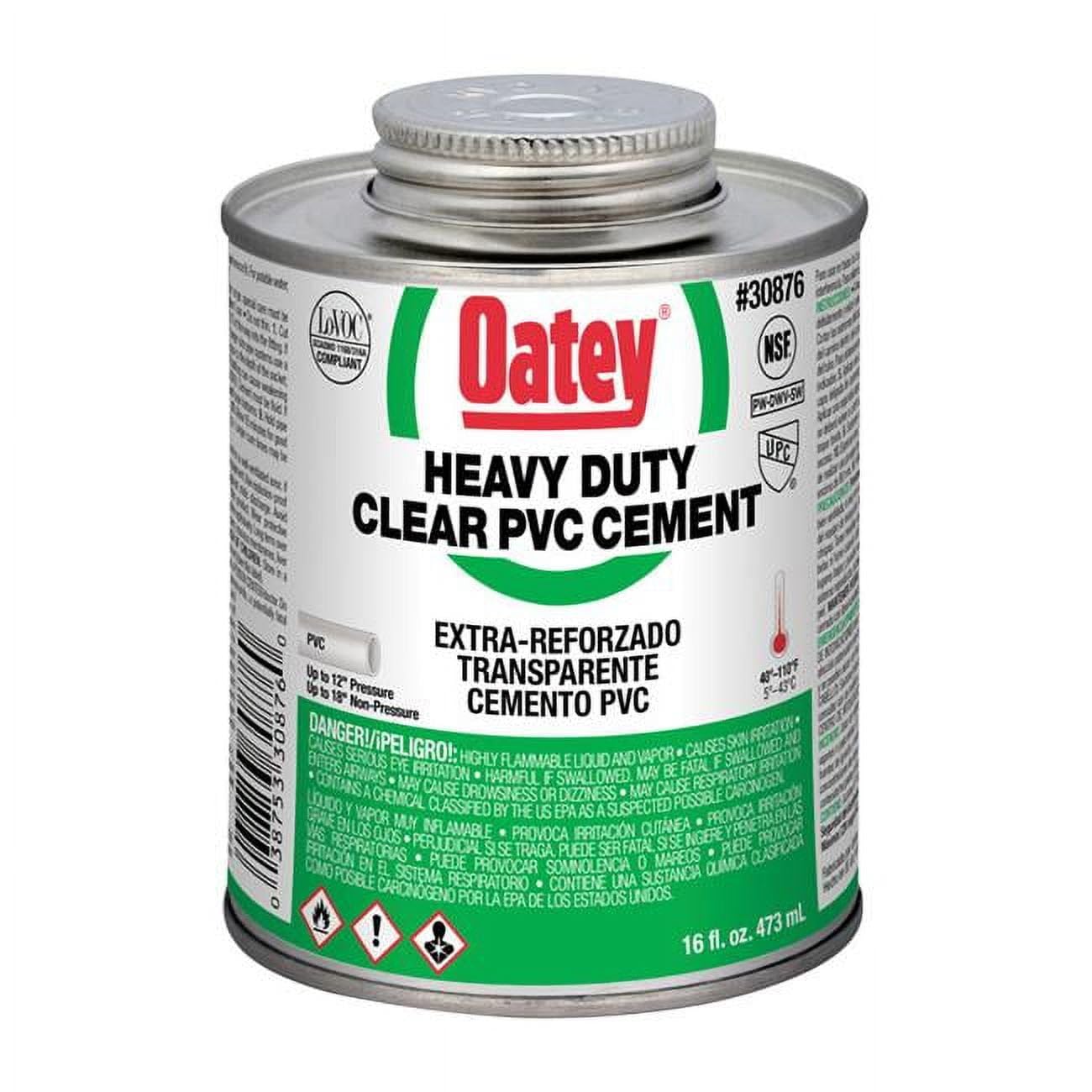Oatey 16 Oz. Heavy Bodied Heavy-Duty Clear PVC Cement - 1 Each