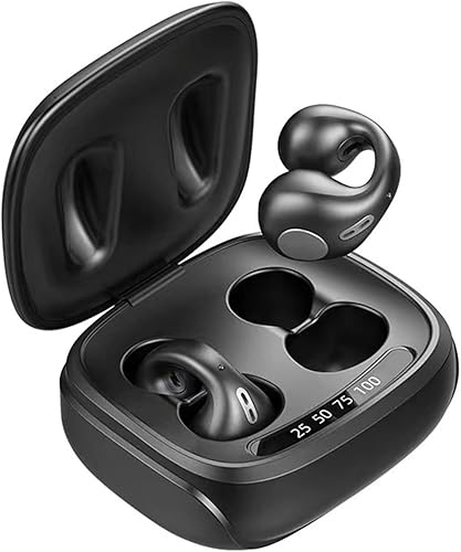 Clips para los oídos, auriculares de conducción ósea para canales auditivos pequeños, auriculares abiertos Bluetooth con ganchos para los oídos,