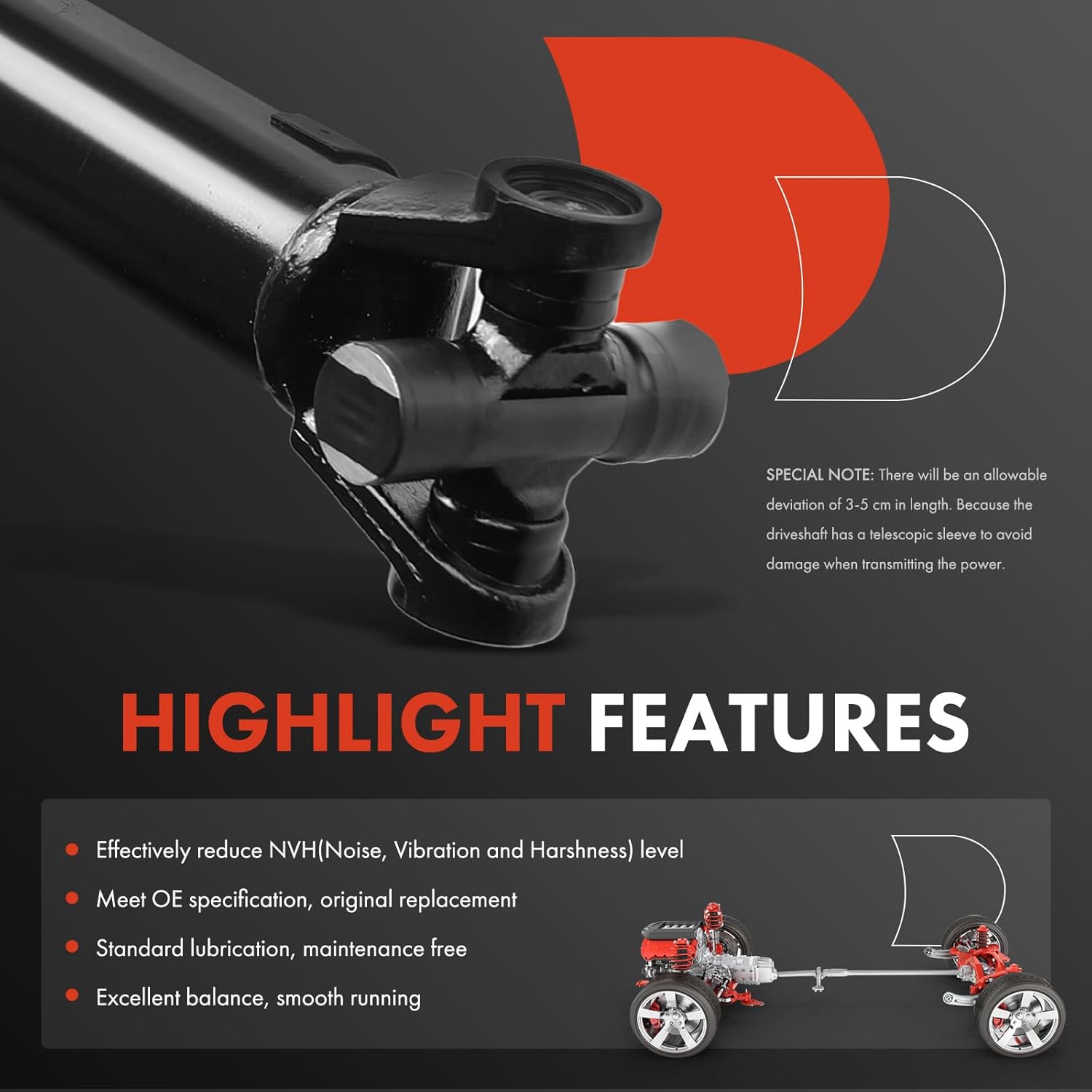 A-Premium Front Complete Drive Shaft Prop Shaft Driveshaft Assembly Compatible with Chevrolet S10 Blazer 1983-1994 & GMC Jimmy 1992-1994, S15 Jimmy 1983-1991, Sonoma 1991-1994