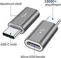 Vista 2 de Adaptador micro USB a USB C, paquete de 8 adaptadores USB tipo C de aluminio compatibles con Samsung Galaxy S10 S9 S8 Plus Note 9 8, LG V40 V35 V30