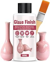 High Gloss Ceramic Glaze, Air-Dried Clay Varnish, Gloss Finish Enamel for Ceramics, Clay, Waterproof, Shiny Enamel Effect, Includes Brush, 100 ml