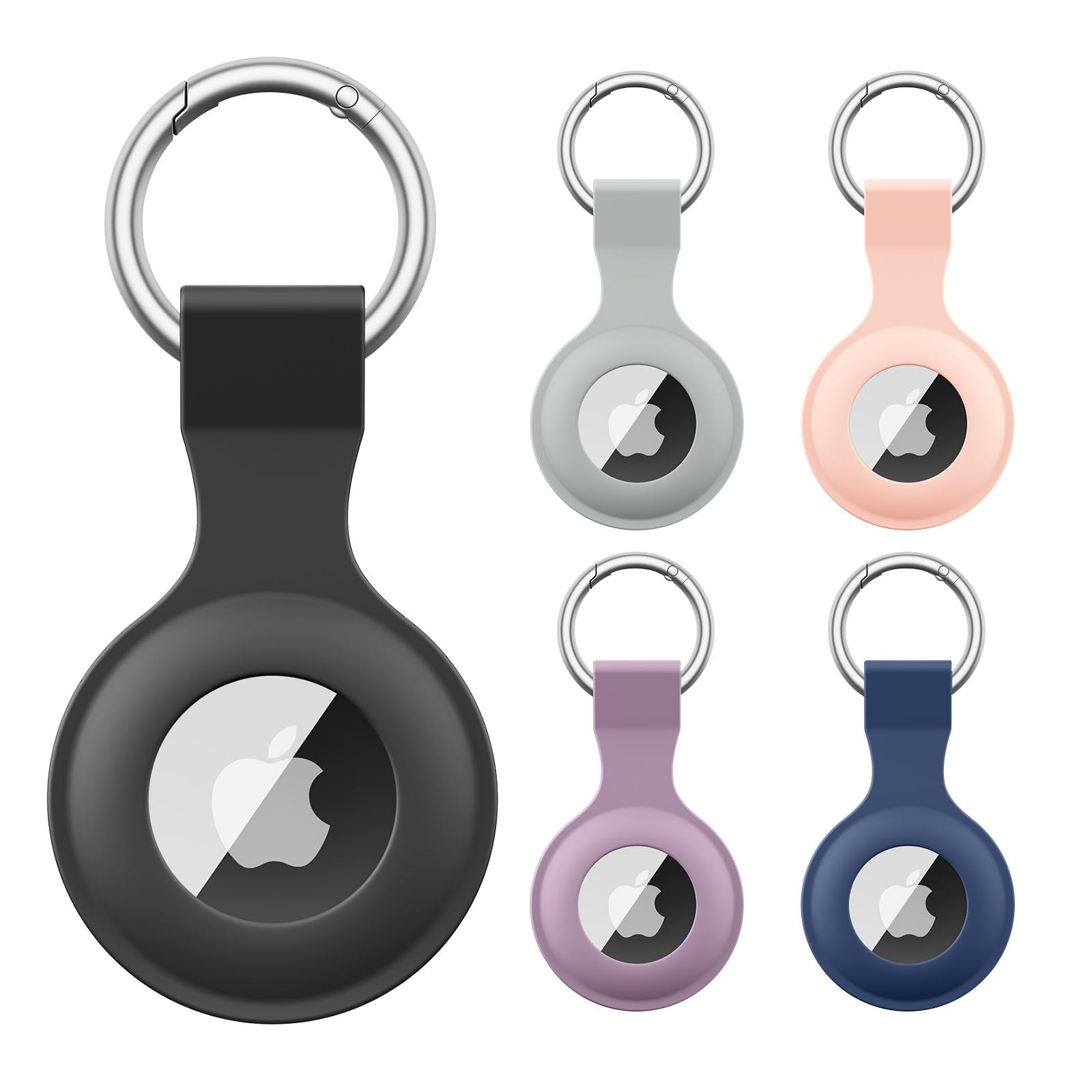 [5-Pack] for Air Tag Holder - Silicone Case for Air Tag Keyring for Keys, Bags, Luggage, Pet Collars - Anti-Lost and Scratch-Resistant Design for Apple Air Tags 2021 (Pack B)