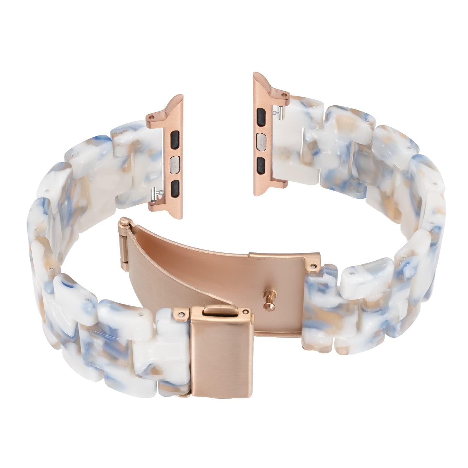 SEURE Compatible con correa Apple Watch 38 mm 40 mm 41 mm 42 mm 44 mm 45 mm, mujeres hombres Watch Pulsera colorida de resina de repuesto con hebilla de acero inoxidable para Serie SE/8/7/6/5/4/3/2/1 — view 4