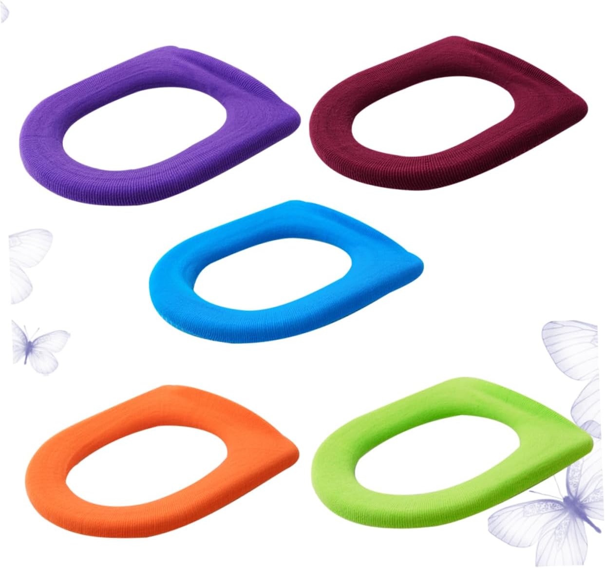 NUOBESTY 2sets 5pcs Colorful Toilet Seat Covers Soft and Durable Toilet Mat Pads for Home Bathroom Comfortable and Stylish Design Random Colors for All Ages Random Color 5pcs*2