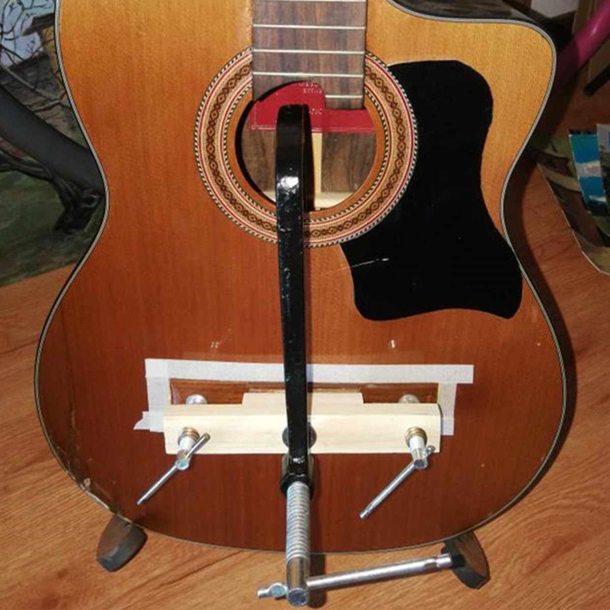 Stegklemme für klassische Gitarre, Gitarren-Wartungsklemme mit Zubehör, Zubehör-Steg-Clipping-Werkzeug