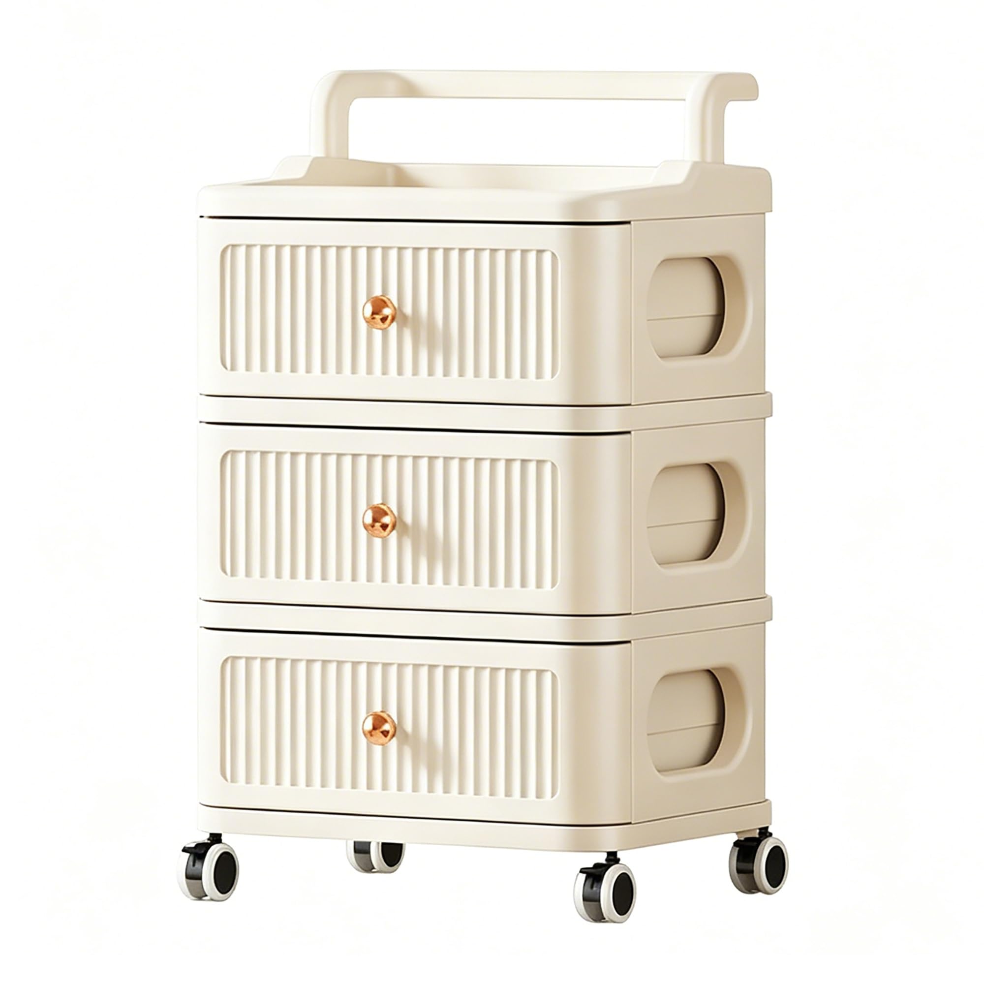 Plastic Storage Trolley,Rolling Storage Cart On Wheels,Mobile Utility Storage Trolley For Clothes Toys Snacks(B)