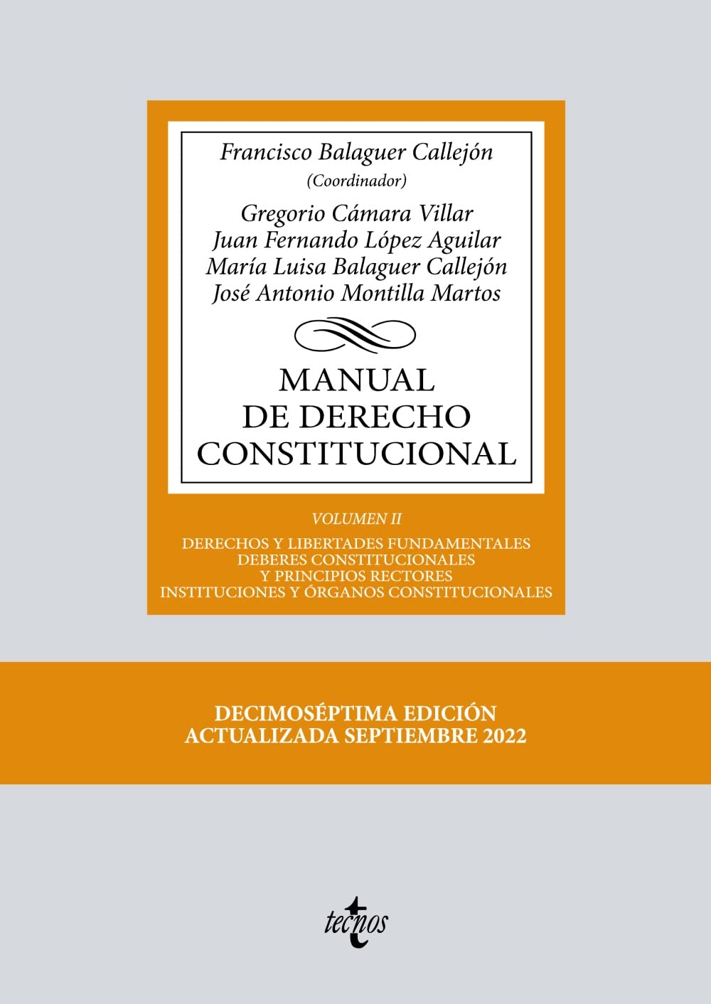 Manual de Derecho Constitucional: Vol. II: Derechos y libertades fundamentales. Deberes constitucionales y principios rectores. Instituciones y ... Biblioteca Universitaria de Editorial Tecnos)