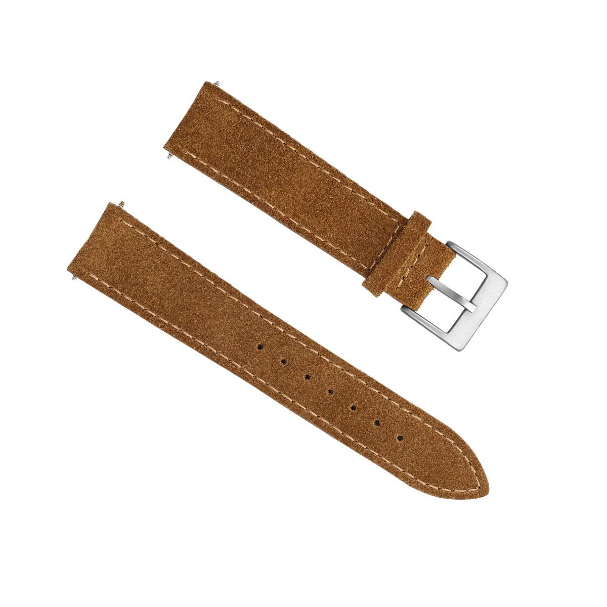 FEICE Brown Genuine Leather Watch Band Calfskin Watch Strap for Men -20mm