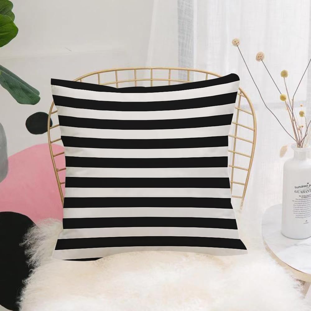 Hyosxw Striped Seamless Pattern. Black And White Ba - A10 Cushion Cover,Throw Pillow Case Home Decorative For Living Room Bedroom Sofa Chair 18X18 Inch,Striped Seamless Pattern. Black And White Background,Pillowcase 45X45cm