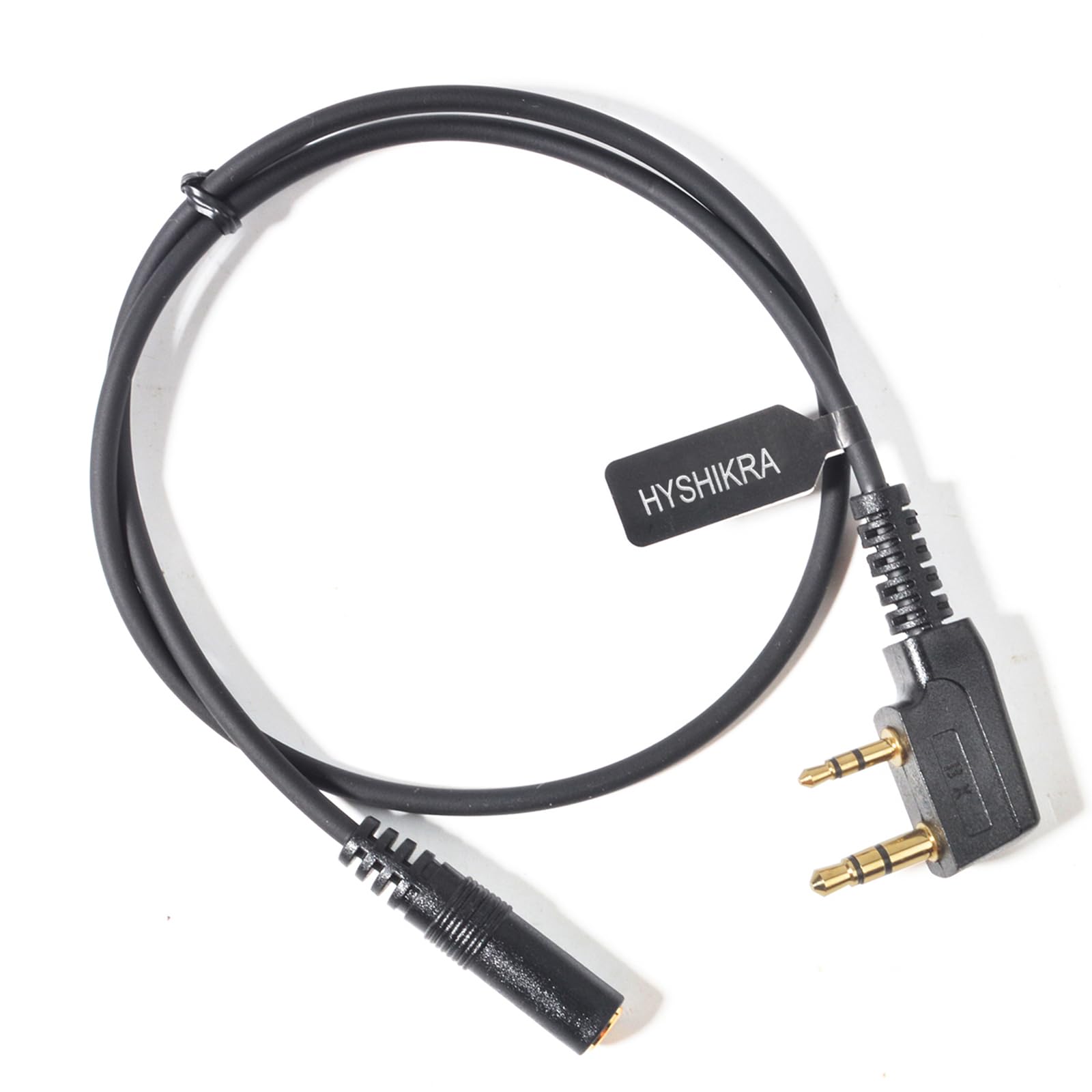 HYSHIKRA Universal Ham Radio Earpiece Adapter Cable, 2 Pin K Type to 3.5mm Female Headset Line Compatible with BaoFeng UV-5R BF-F8HP AR-152 UV-5R MINI