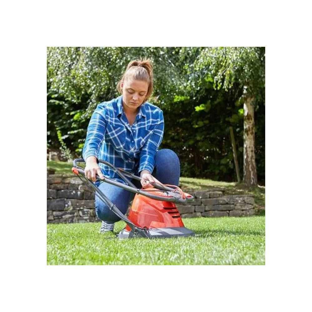 Flymo TurboLite 250 elektrischer Luftkissenrasenmäher – 1400 W, 25 cm Schnittbreite, beidseitige Griffe, zusammenfaltbar