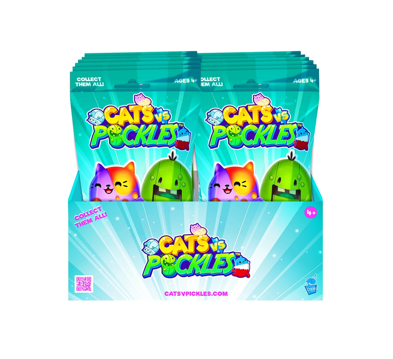 Cats vs Pickles Mystery Bags - 12pack -Teal Assortment D Set (Characters Will Vary)