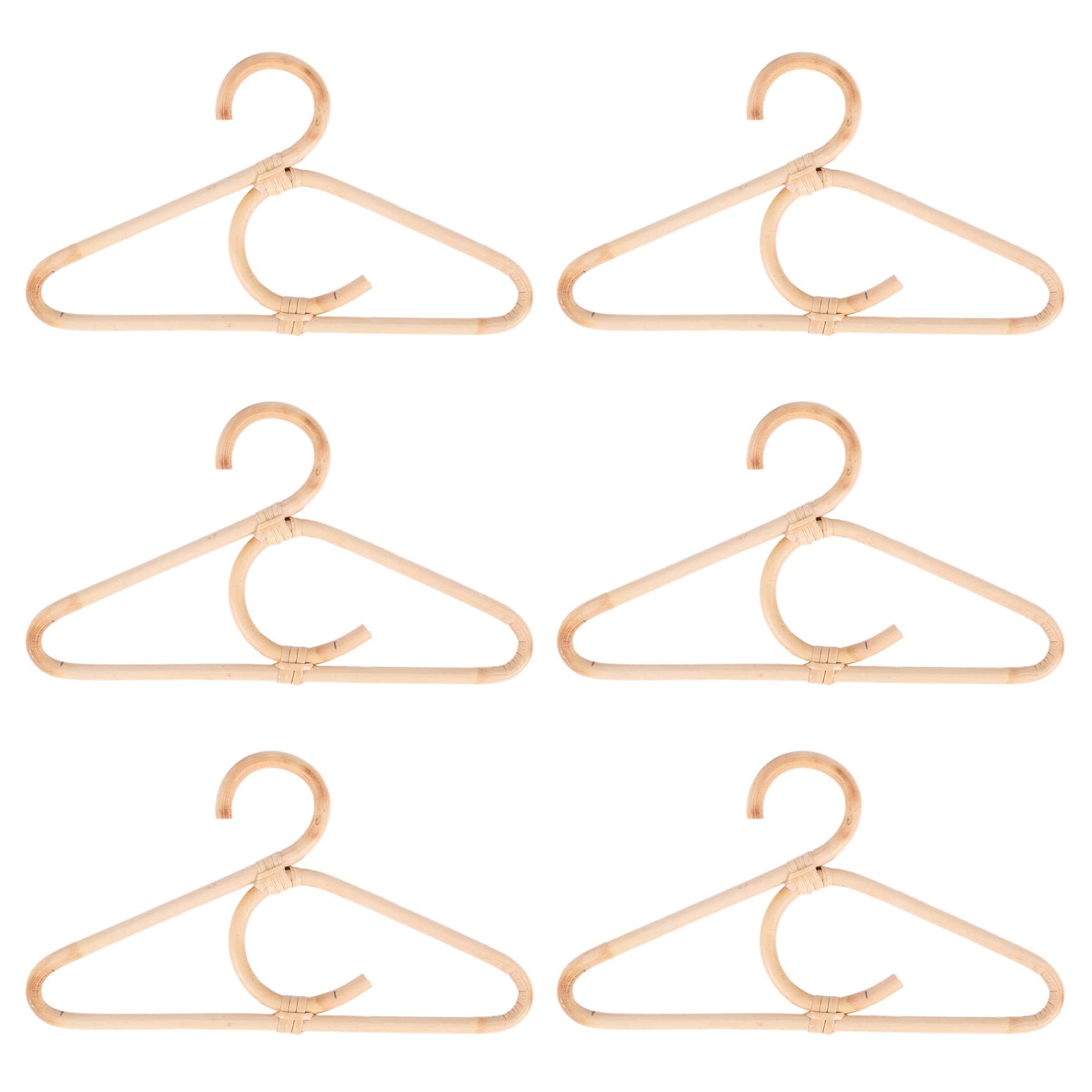 Hndhbfgrt 6X Rattan Clothes Hanger Style Kids Garments Organizer Rack Children Hanger Kids Room Decoration Hanger for Clothes