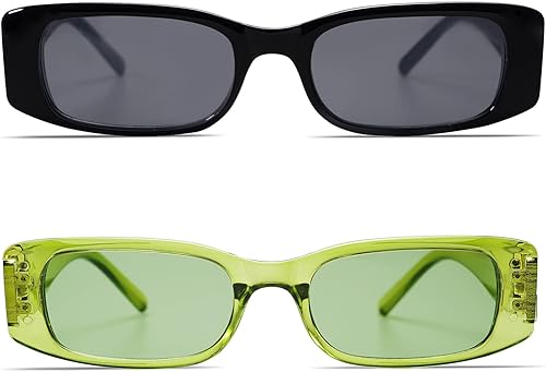 Miniatura 22 de Allarallvr Lentes de sol rectangulares para mujer, estilo retro de los años 90, Y2K, clásicos, vintage, cuadrados, AR82037