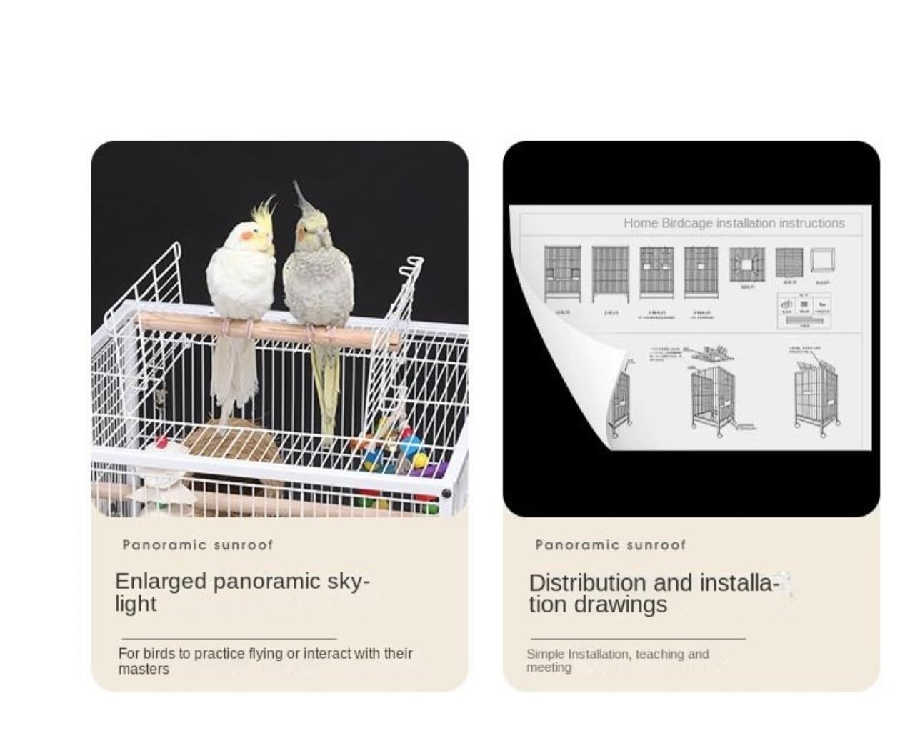 Amazon | 鳥かご 鳥 ケージ 鳥籠 高さ33インチの錬鉄製鳥かご