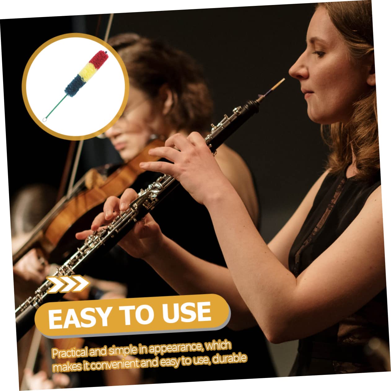 Levemolo Grade Clarinet Cleaning Brush 3 Colors Compact Size Easy to Use for Clarinet Maintain Care