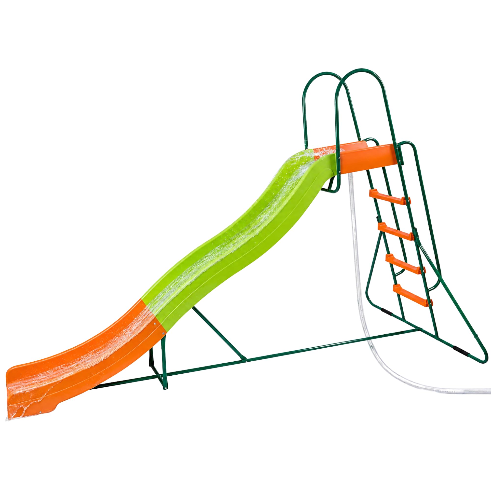PLATPORTS Extra Large 10 Ft Water Slide for Kids, Indoor &amp; Outdoor – Freestanding Wave Slide Converts to Water Slide via Hose Connector, Hose Clamps Included, Backyard Lawn Summer Fun, Ages 3 to 10