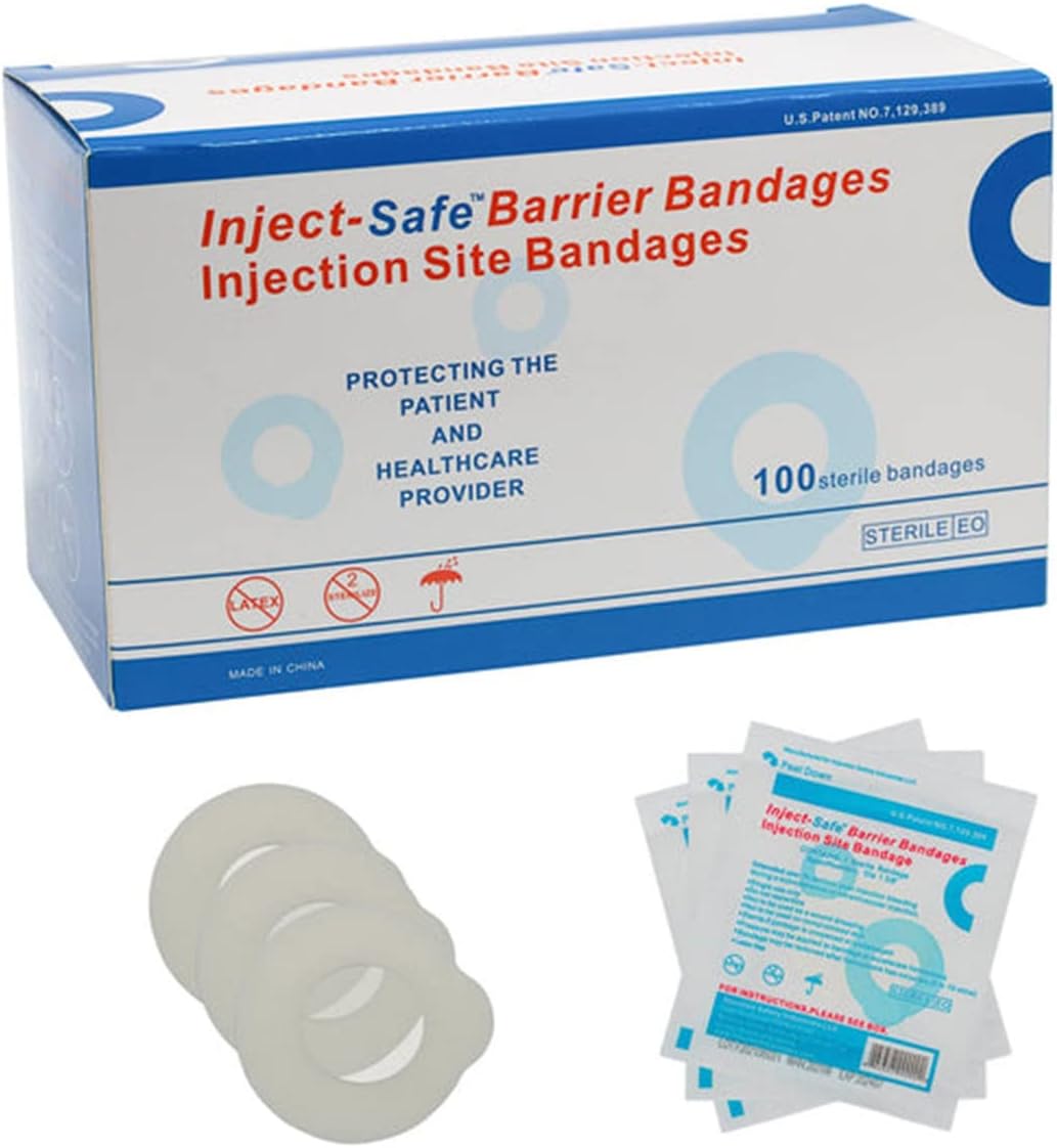 InjectSafe Barrier Bandage, Patented Adhesive Bandage for