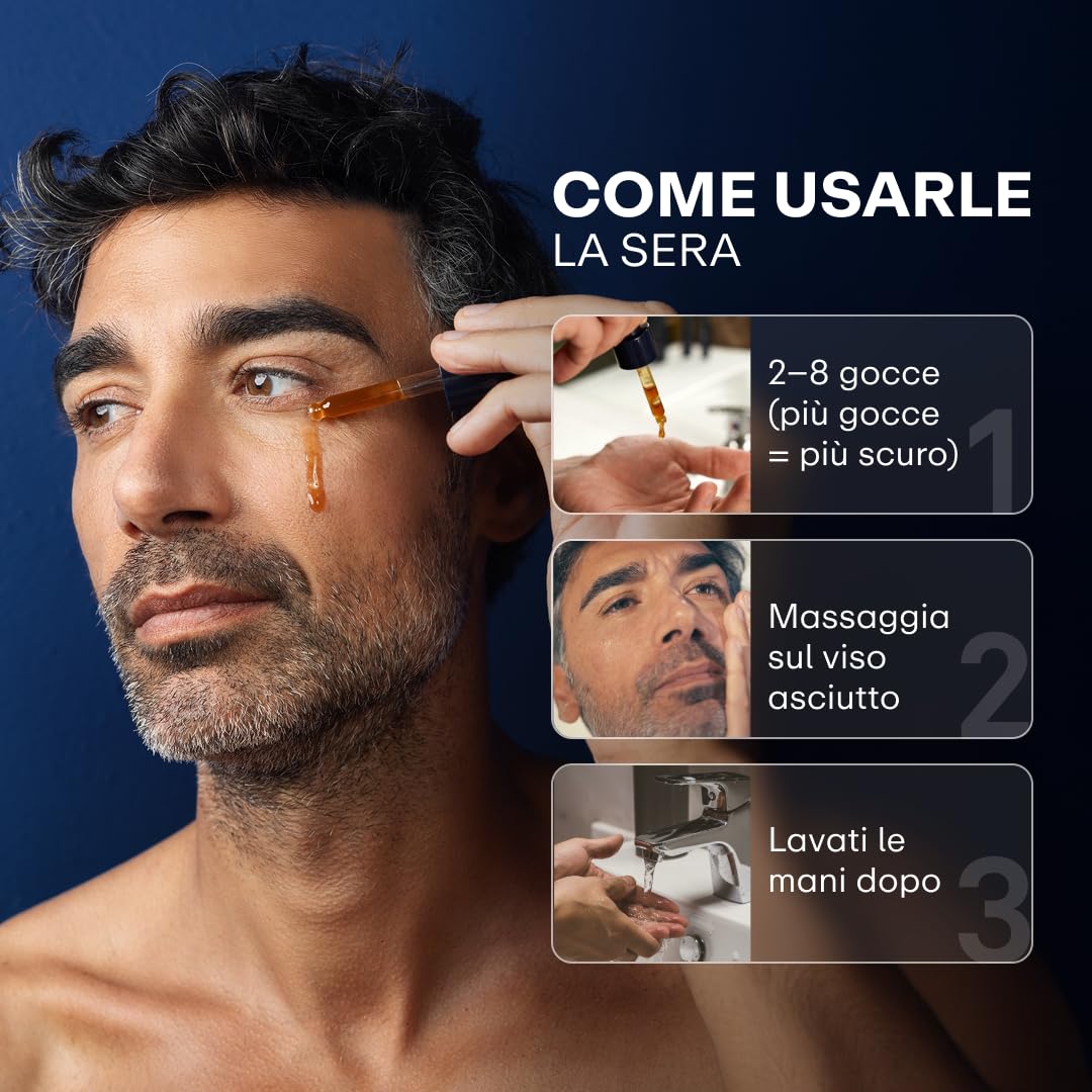SERLINO LAB Gocce Autoabbronzanti 30 ml, siero abbronzante, Abbronzatura naturale senza sole con DHA + Eritrulosio, Aloe Vera e Acido Ialuronico, Durata 3‑4 giorni, Made in Italy