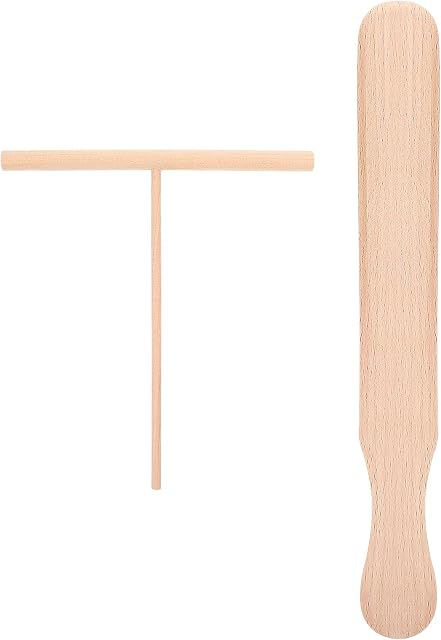 Hemoton 2pcs Crepe Spreader Spatula Set Crepe Pan Maker Beechwood Construction