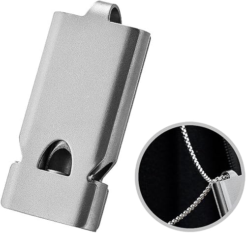 Miniatura 12 de silbato de emergencia silbatos llaveros violación silbato acero inoxidable silbatos de altos decibelios