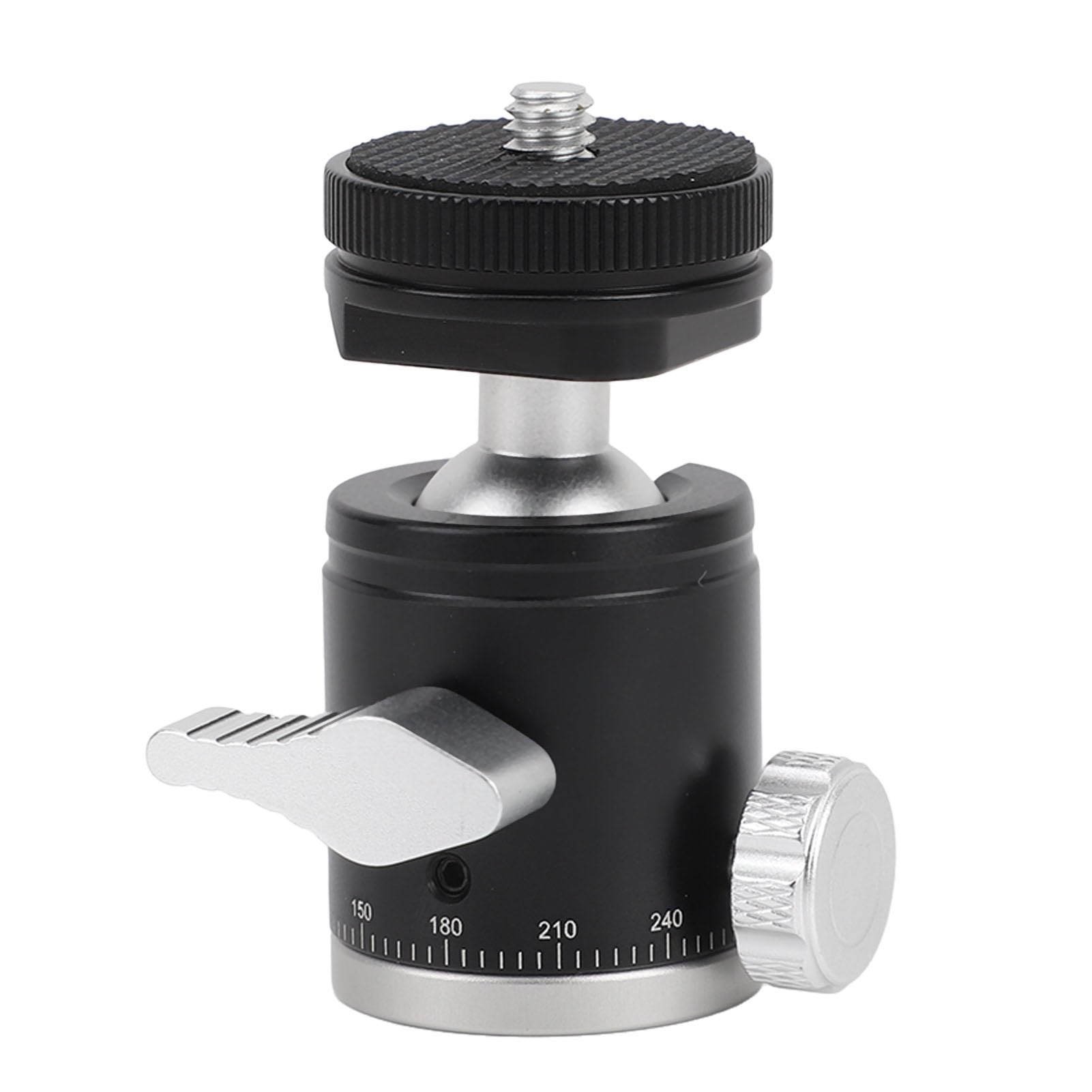 Mini Testa a Sfera, Testa a Sfera Panoramica Girevole a 360 Gradi per Treppiede per Fotocamera con Attacco per Slitta Fredda con Vite da 1/4 di Pollice, Carico 3 Kg, per