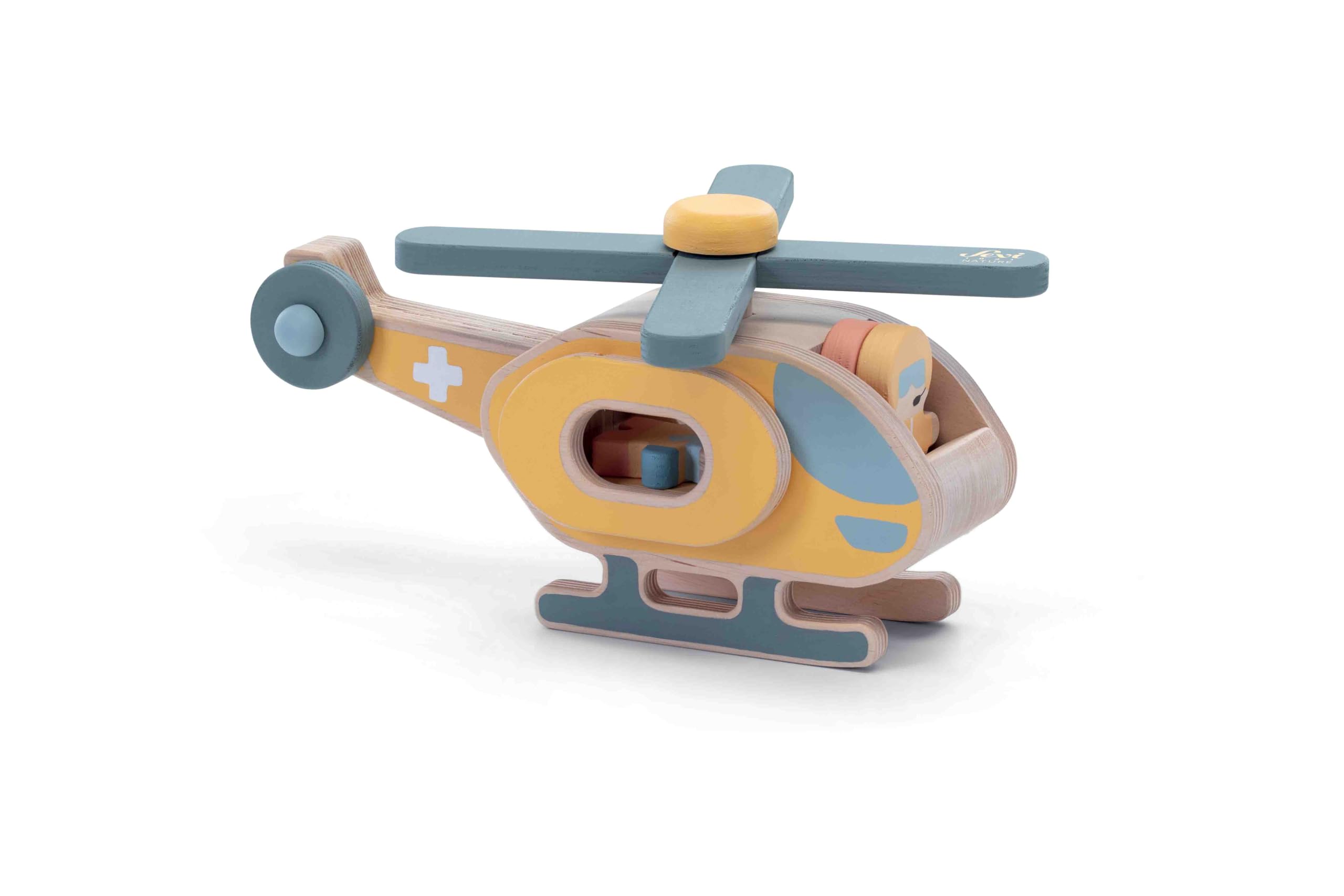 Sevi Play Set Elisoccorso Dolomiti | Trudi by Giochi in Legno Bimbo da TRE anni | 29x11,5x19cm Nature | Modello 87863