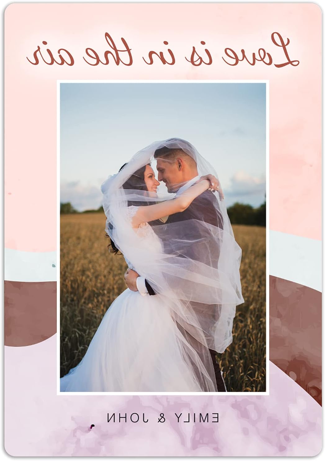 Soul Décor Personalized Wedding Picture Frame, Custom Text And Image For Newlyweds, Friends, Gift, 7" x 10" with Built-in Easel Back