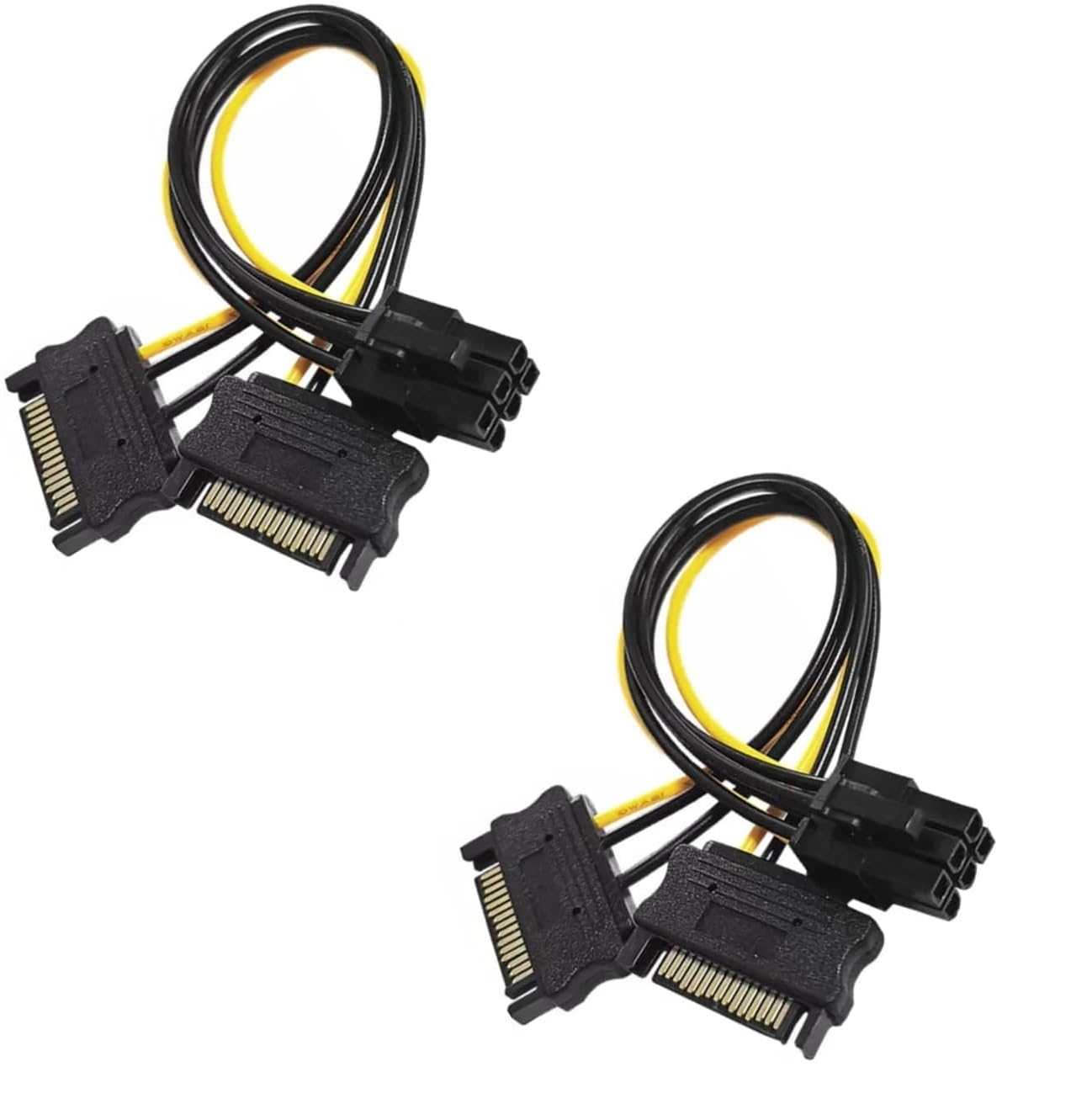 WiredCom® Dual Sata 15 Pin Male to 6 pin PCI Express Power Supply PCI-E Graphics Video Card Power Cable 19cm (Pack of 2) (B0D8HDZFRT) Amazon Price History, Amazon Price Tracker