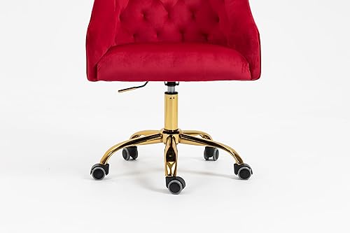 Miniatura 109 de ZOBIDO Cómoda silla de trabajo para la oficina en casa con ruedas, bonita y moderna tapizada de terciopelo con respaldo de concha, silla de