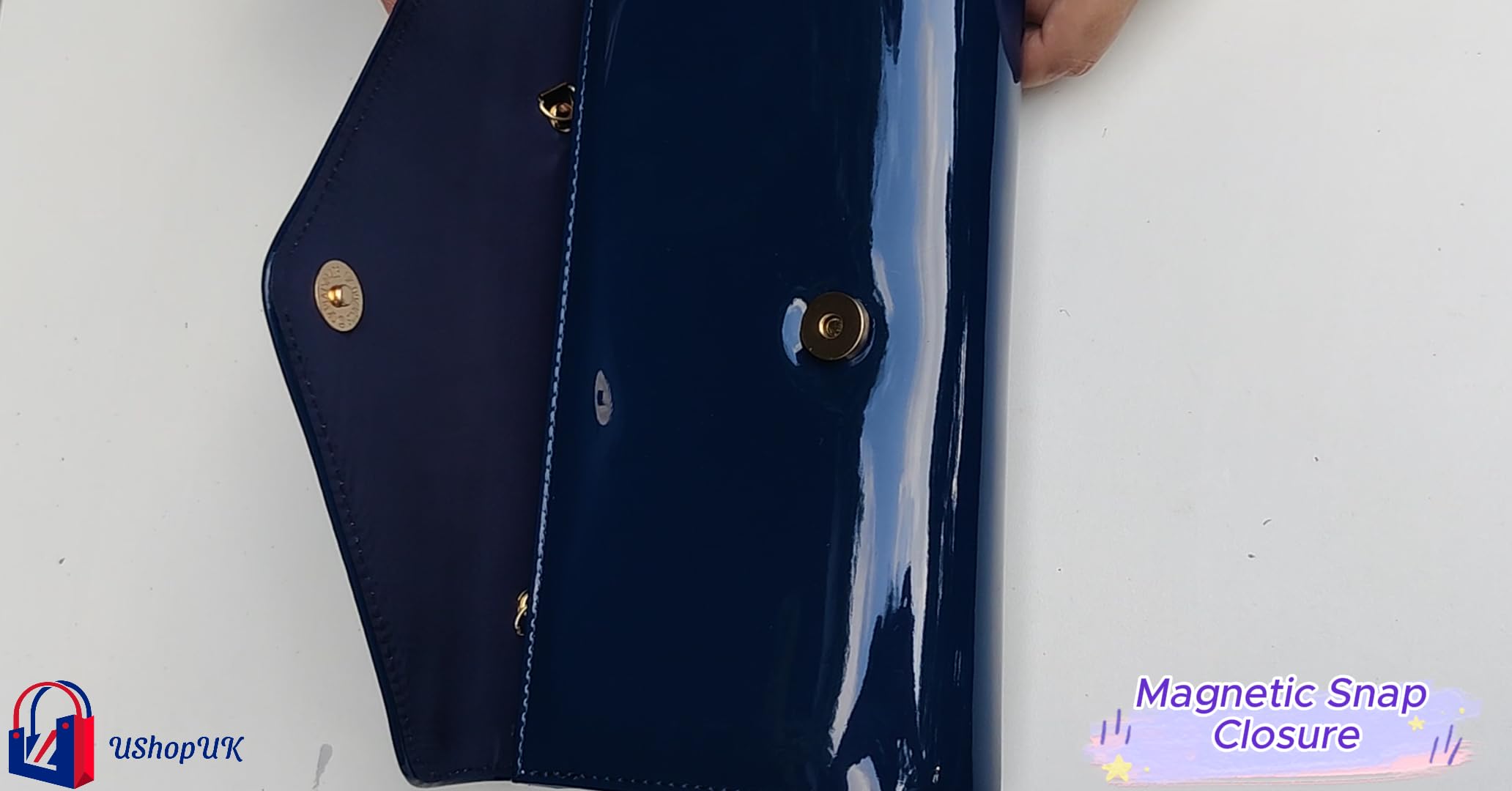 fi9 Sac à main en cuir verni pour mariage, soirée, fête, pochette, sac à main
