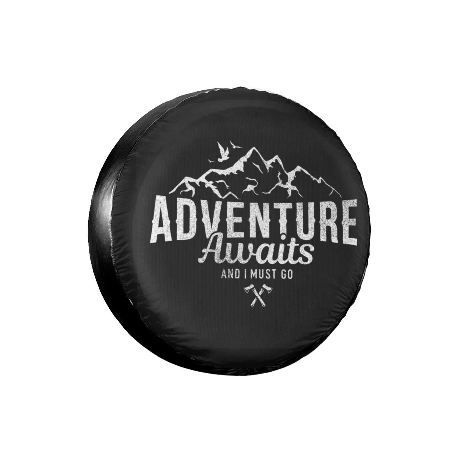 WYAOZHICI Adventure Awaits and I Must Go Spare Tire Covers Universal Wheel Tire Protectors Fits Tire for Trailer Rv SUV and Many Vehicle