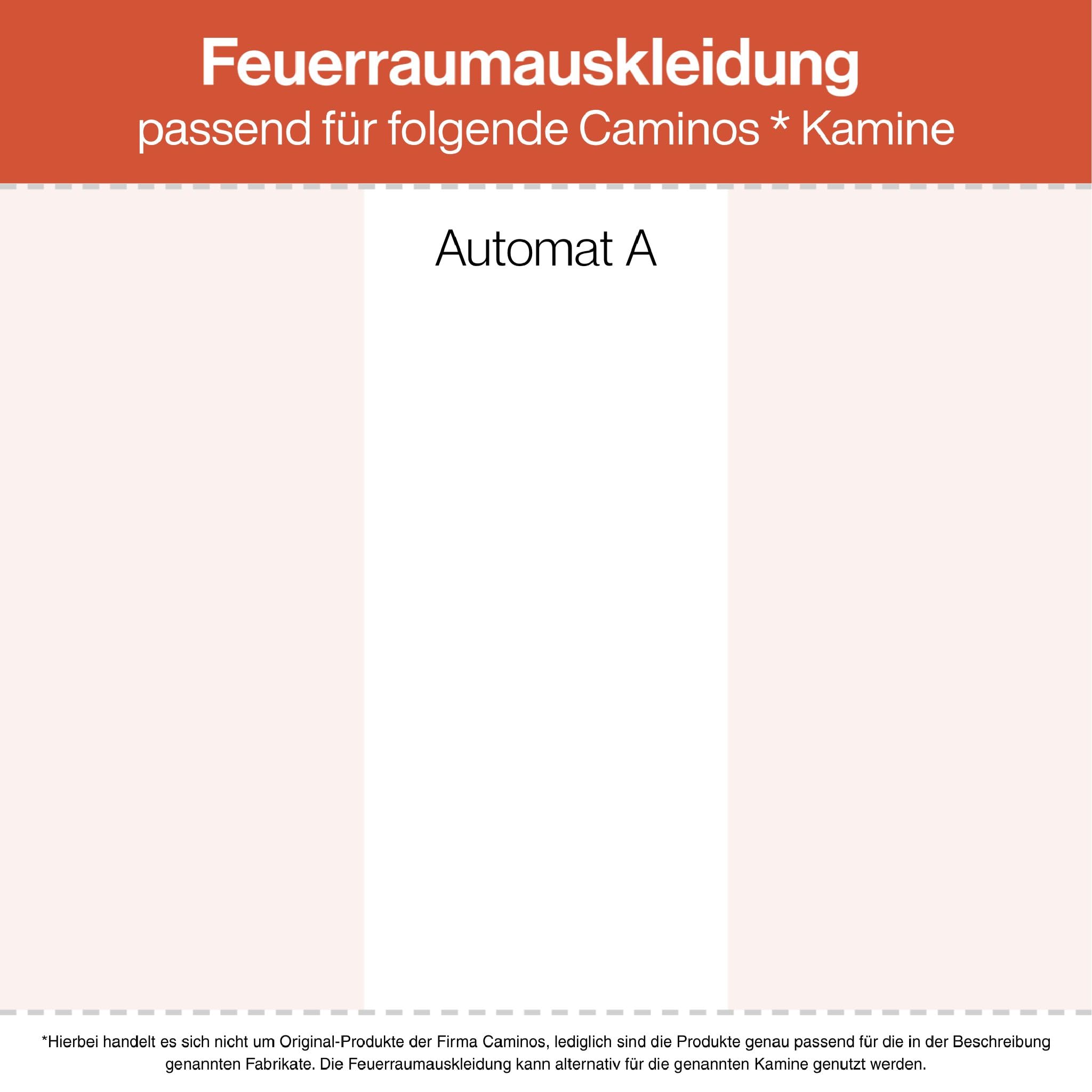 Revêtement de foyer – Convient pour Caminos Automat A** et autres modèles de cheminée et de poêles, avec aperçu du modèle – Revêtement de cheminée en vermiculite – Ajustement parfait et facile à