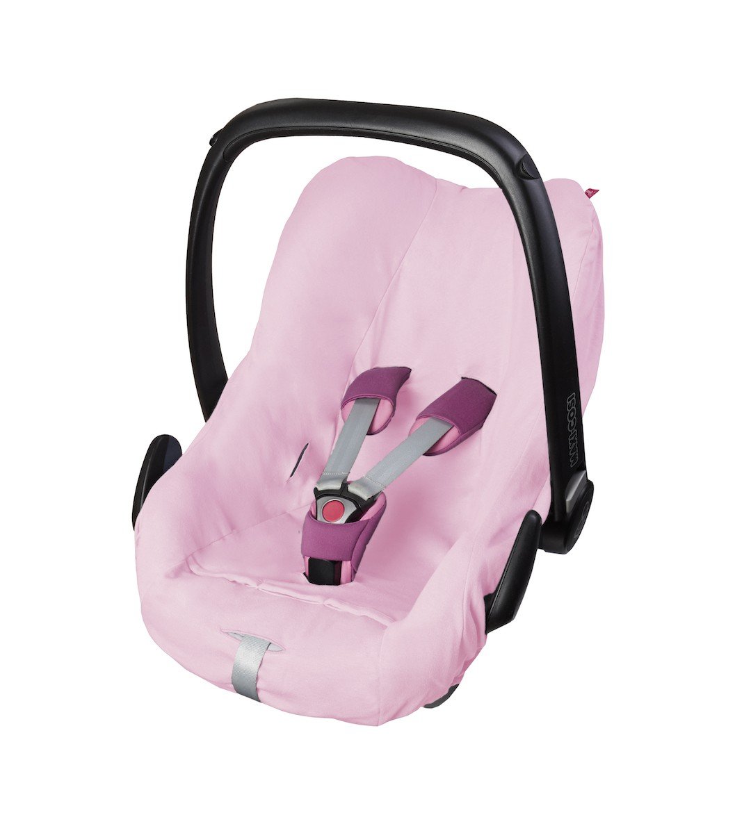 ByBoom Universal summer cover made of 100% cotton for baby car seats, e.g. Maxi Cosi CabrioFix, City, Pebble, designed in Germany, made in the EU, colour: pink Baby Products