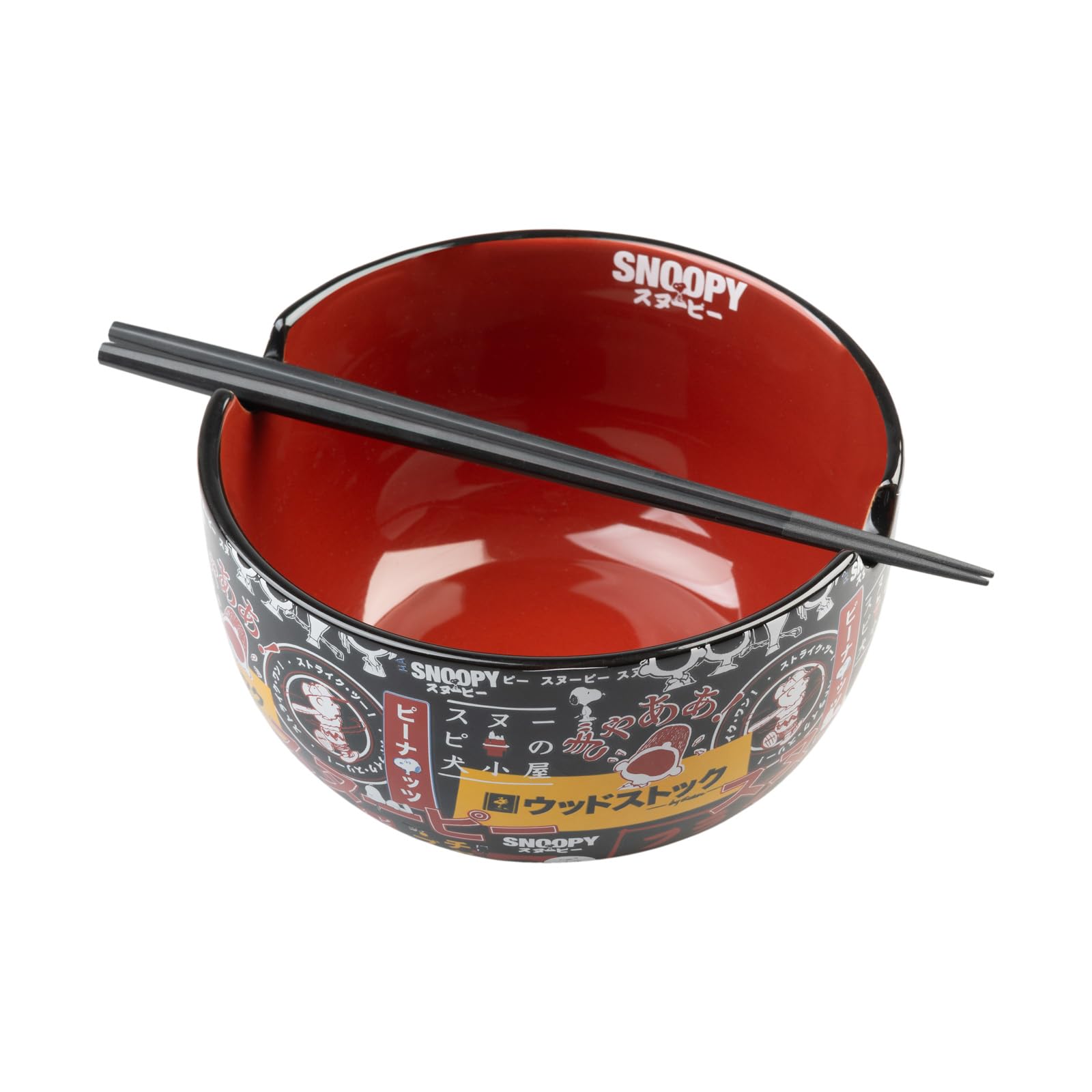 Grupo Erik Ciotola Ramen Snoopy - Ramen Bowl 900 ml, Ciotole Cucina Giapponese con Bacchette, Adatta per Lavastoviglie e Microonde | Insalatiera Snoopy Gadget | Snoopy Merch, include bacchette, regali Snoopy per le donne