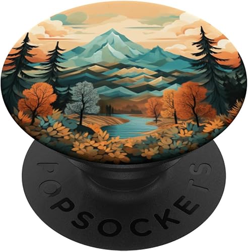 PopSockets PopGrip estándar con diseño de montañas florales y paisajes bohemios