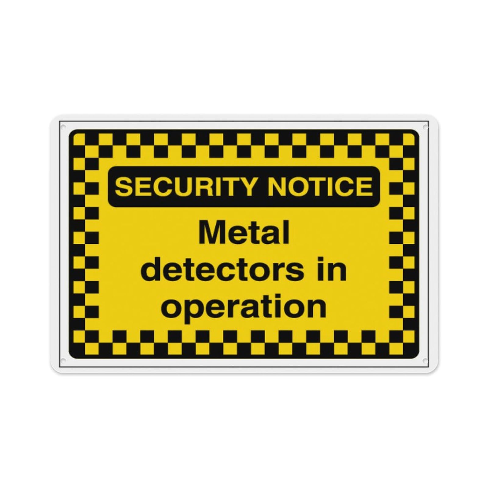 peiyeety Security Notice - Metal Detectors In Operation Aluminum Tin Warning Signs For Home Outdoor Garden 12X16 Inches
