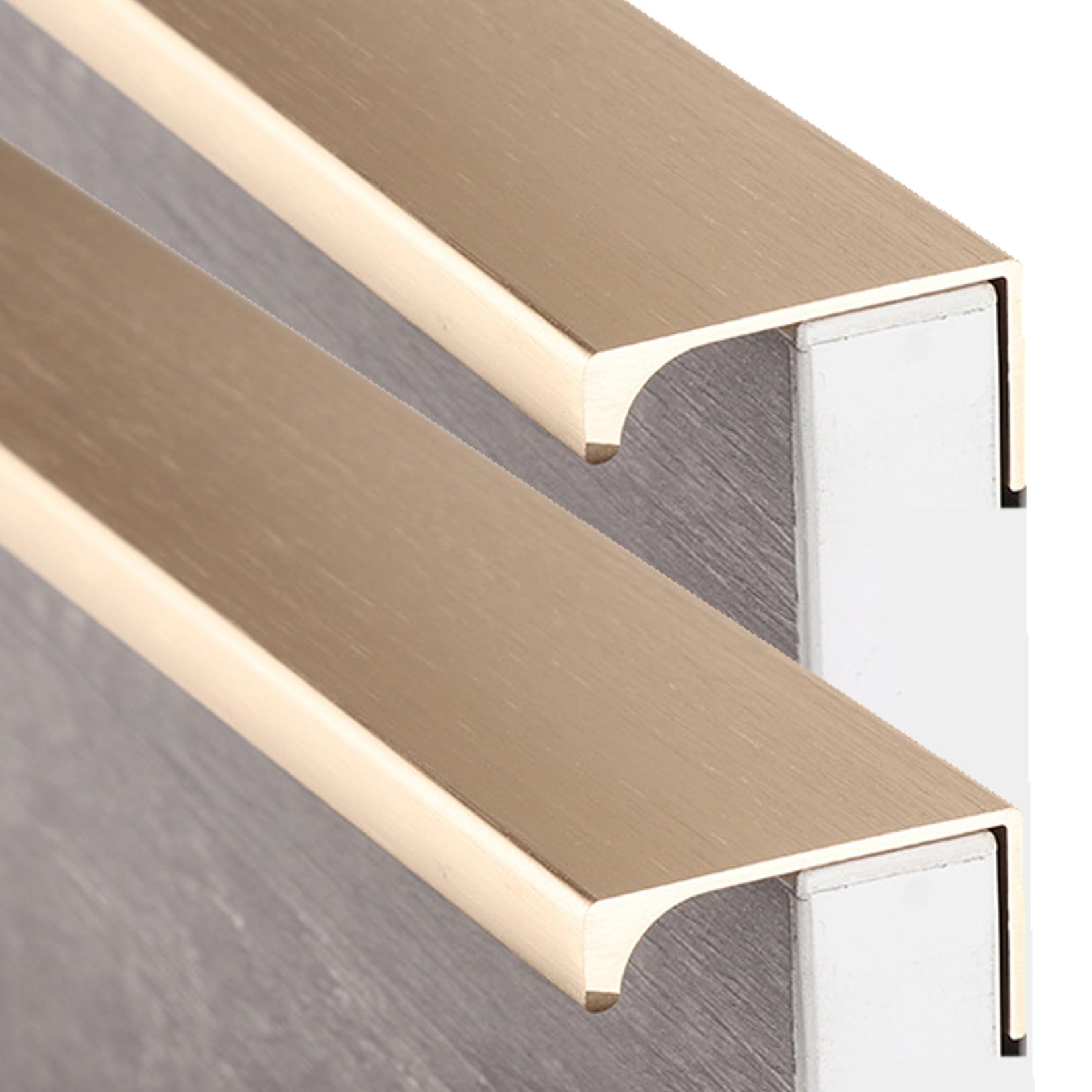 Zestaw uchwytów z ukrytą płetwą Ed - 2 sztuki szczotkowanej stali nierdzewnej gałki do drzwi szafki kuchennej (średnica otworu: 64 mm) - Elegancki nowoczesny design