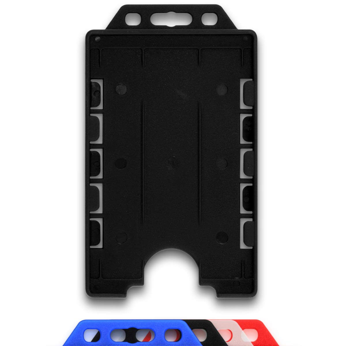 CKB LTD® Pionowe, dwustronne, sztywne, wsuwane, otwarte etui na identyfikator, portret, podwójny plastikowy ochraniacz na dowód osobisty, pomieści dwie karty 86 mm, 54 mm, cr80, rozmiar karty