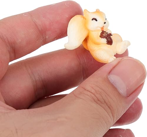 Miniatura 5 de Happyyami 24 piezas Mini ardilla ornamento micro paisaje ornamento mini ardilla artesanía figuras de animales ardilla decoración miniatura animales