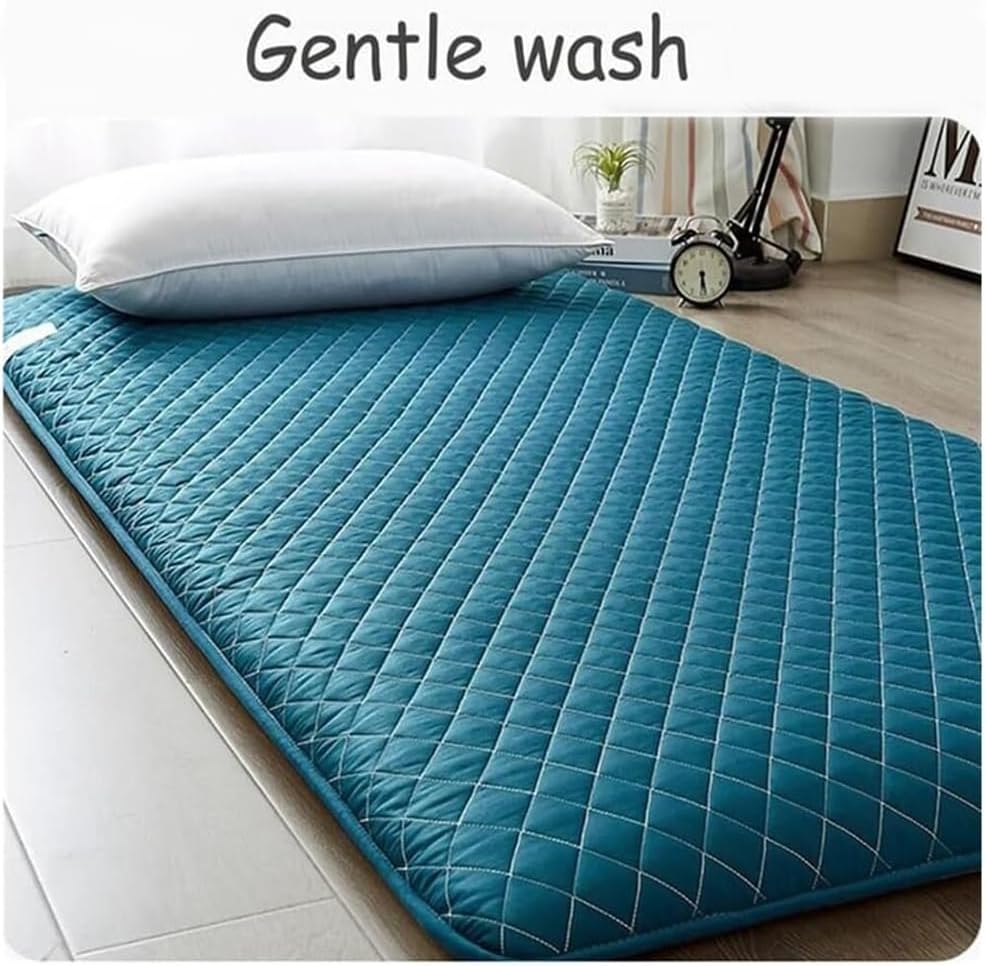 Japanese Futon Mattress - Foldable & Portable Tatami Sleeping Pad, Roll Up Dormitory Mattress for Boys & Girls, Green 1.8x2.0m, Ideal Floor Lounger Bed