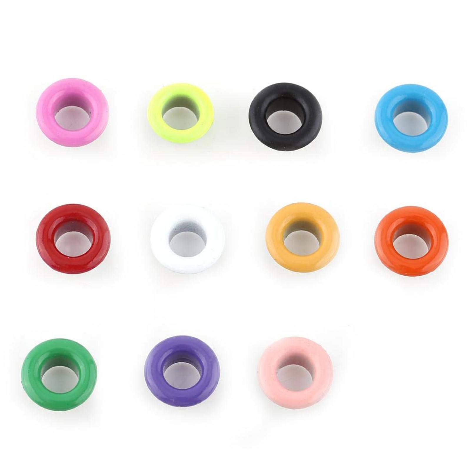 100 Set Occhielli Metallici Rotondi 4mm Per Scrapbooking – 4 Colori (Bianco, Rosa, Verde, Misti) Con Rondelle – Accessori Per Carta, Pelle, Abbigliamento E Fai Da Te - 6