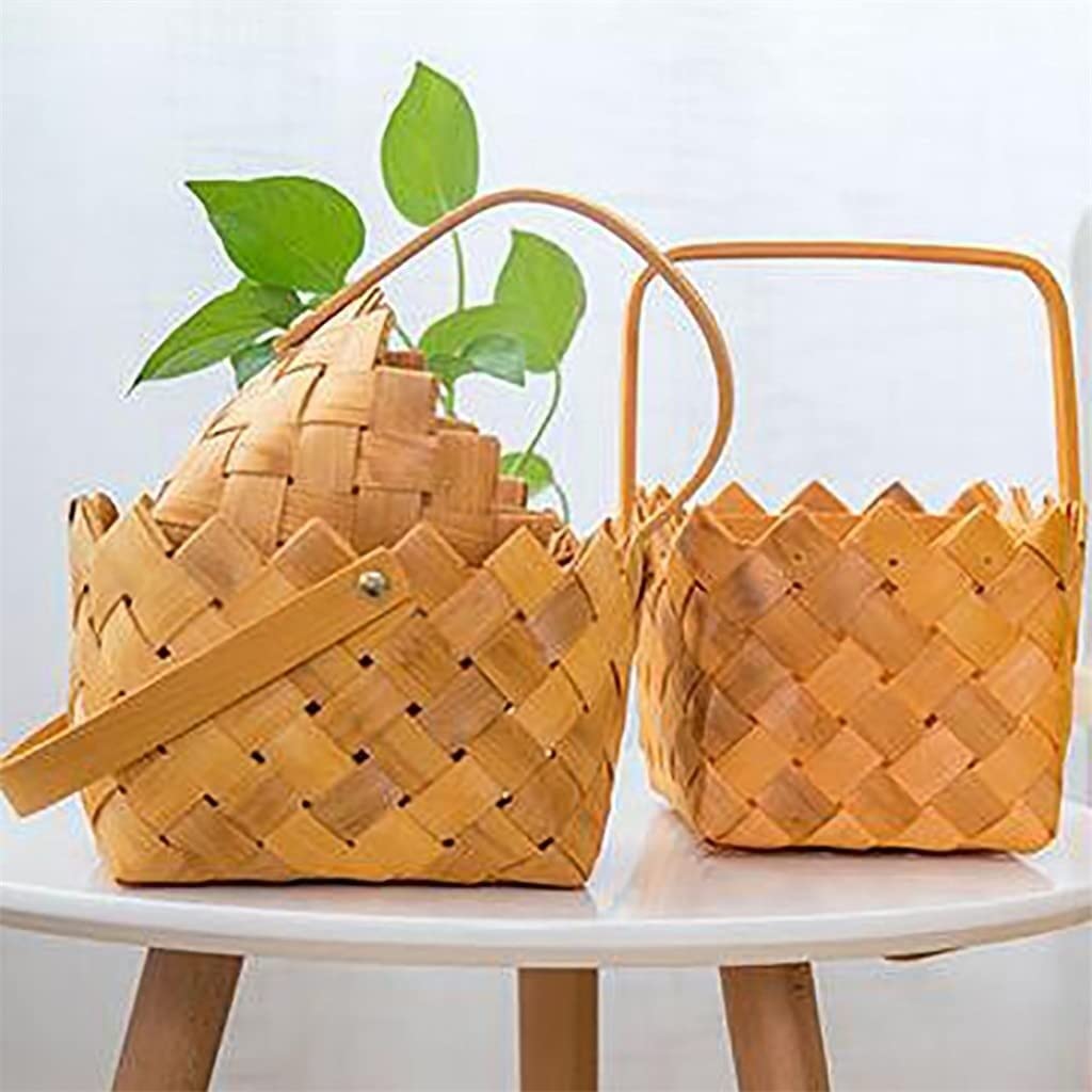Koszyk Piknikowy Rattanowy Kosz Wiklinowy Piknikowy Z Wierzby Camping Zakupy Pojemnik Do Przechowywania Kosze Owoców Plenerowy(16 * 12 * 18cm)