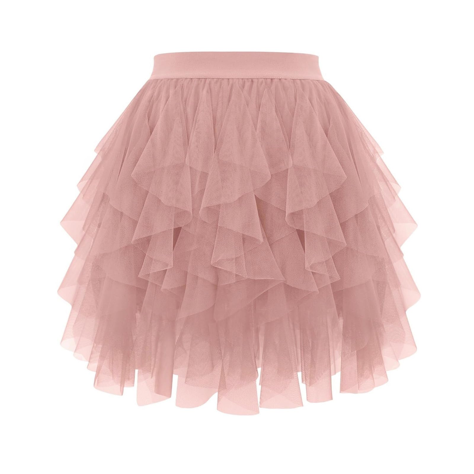 Womens Summer Mesh Pleated Tutu Skirt | High Waisted Fluffy Layered Cake Skirt | Mini Skort for Stage Performance — view 7