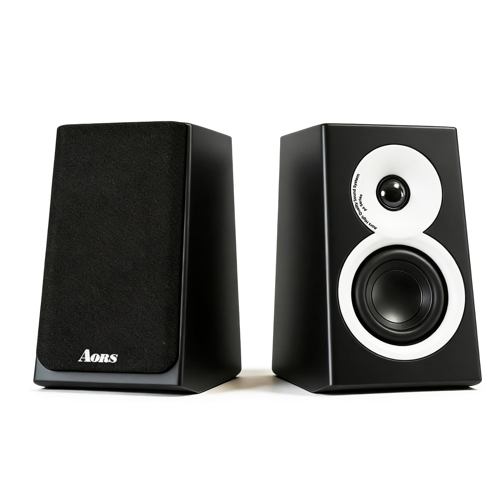 Active Bookshelf Speakers for TV &amp; Desktop – Powered Stereo Bluetooth 5.3 Speaker with Optical &amp; RCA Inputs, Subwoofer Output, Modern Wooden Design(AS-42 Black)