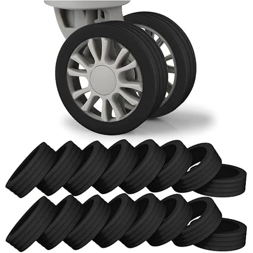 Luggage Wheel Silicone Protector Cover 16PCS Black